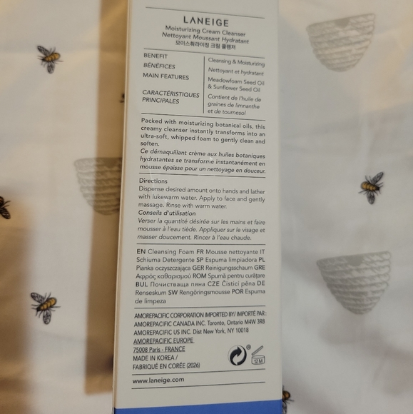 *SOLD* NEW SEALED Laneige Moisturizing Cream Cleanser- 5 fl oz/150ml - Picture 5 of 6